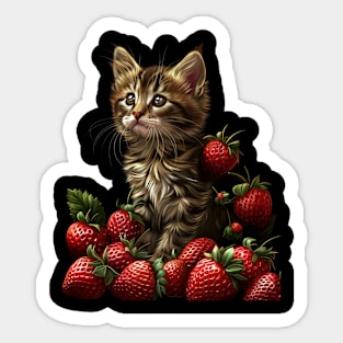 Cat Strawberry Themed-Party Sticker